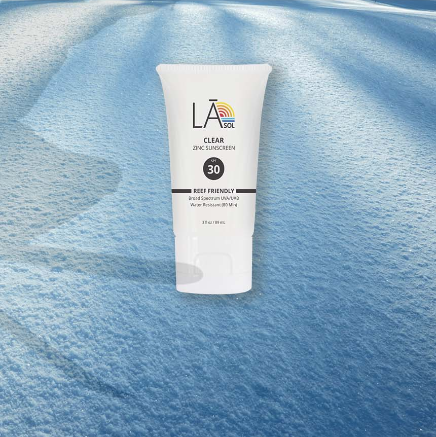 Reef-friendly, clear and clean mineral-based zinc sunscreen + beauty.