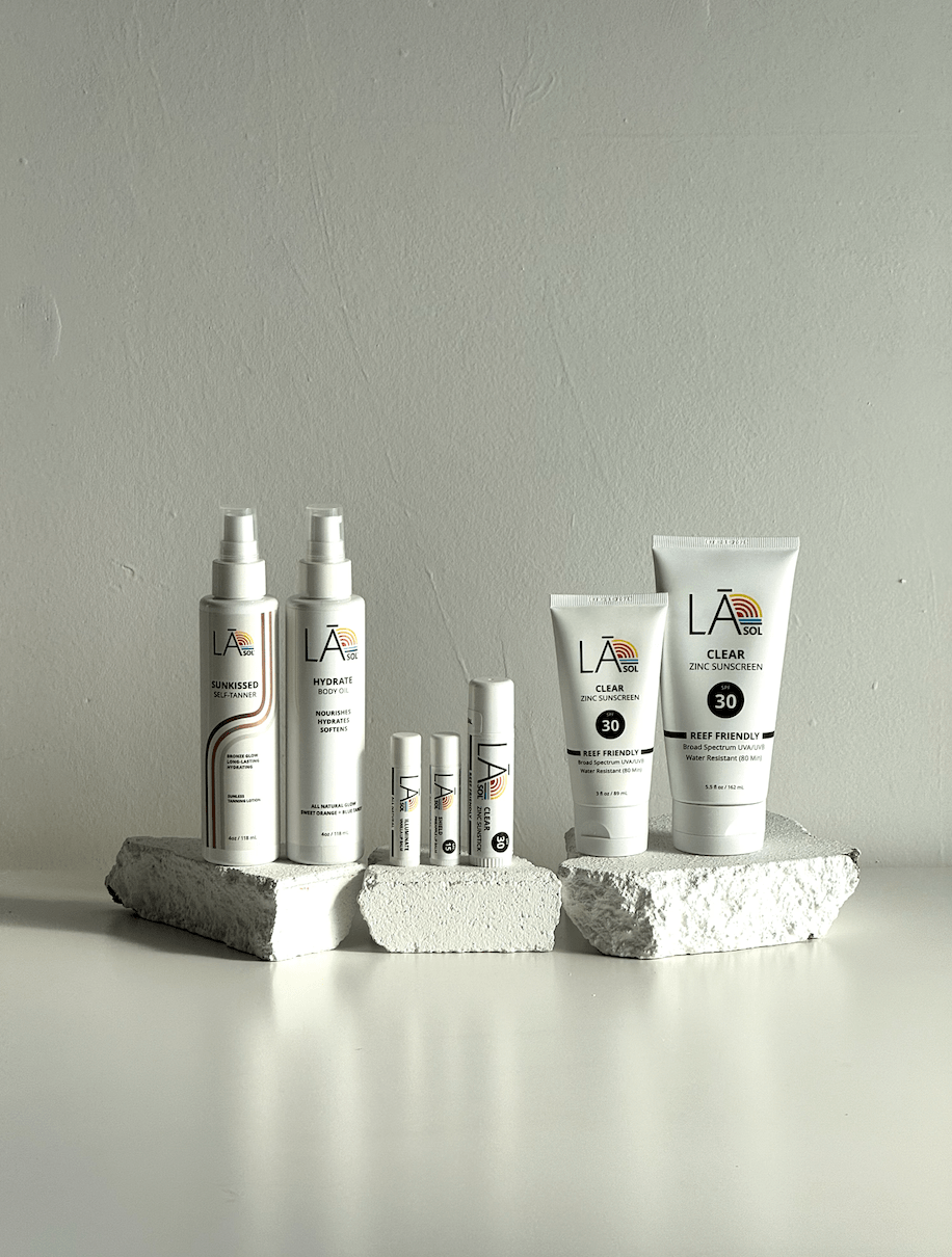 FULL PRODUCT LINEUP - LĀ SOL COLLECTIVE reef - friendly zinc - based clean beauty